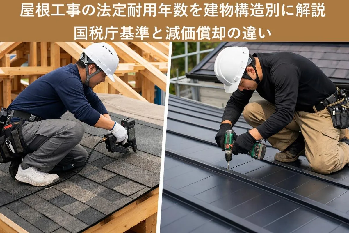 屋根工事の法定耐用年数を建物構造別に解説｜国税庁基準と減価償却の違い