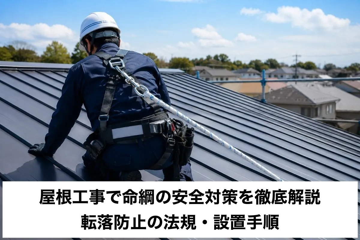 屋根工事で命綱の安全対策を徹底解説｜転落防止の法規・設置手順