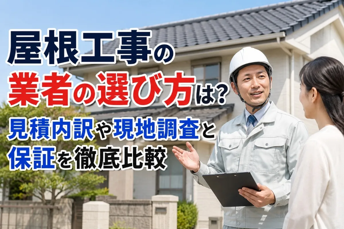 屋根工事の業者の選び方は？見積内訳や現地調査と保証を徹底比較